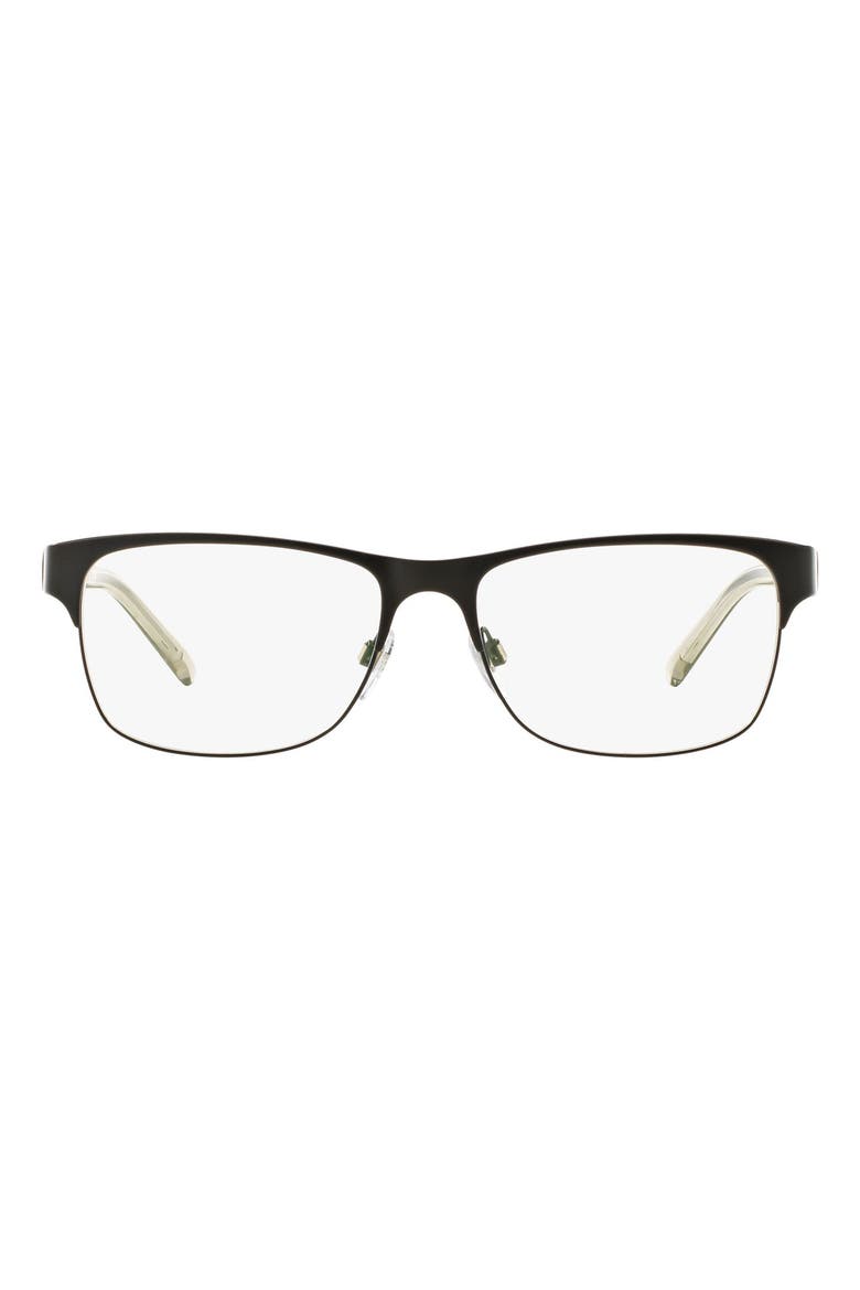 55mm Rectangle Optical Glasses, Main, color, MATTE BLACK