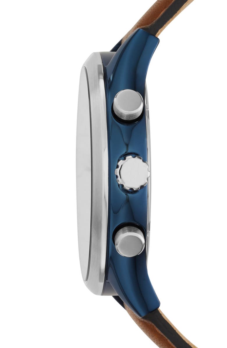 Fossil Men's Fenmore Midsize Multifunction Luggage Leather Watch, 44mm, Alternate, color,