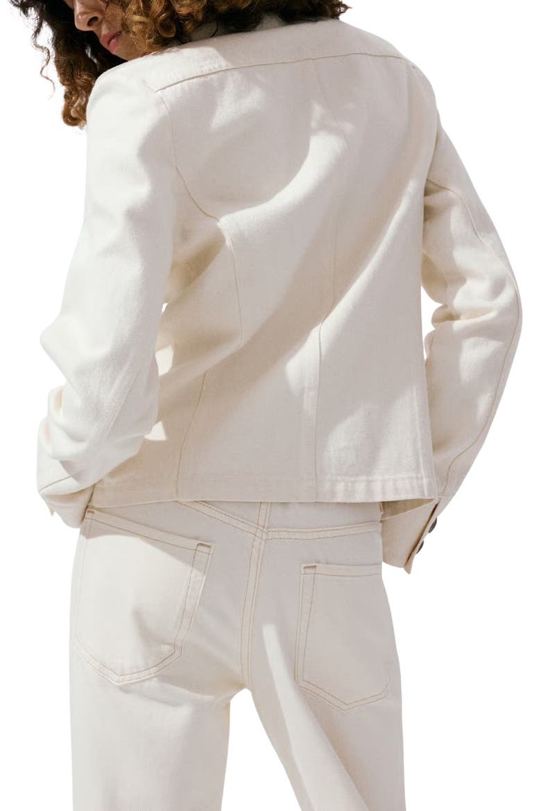 Fitted Denim Jacket, Alternate, color, ECRU