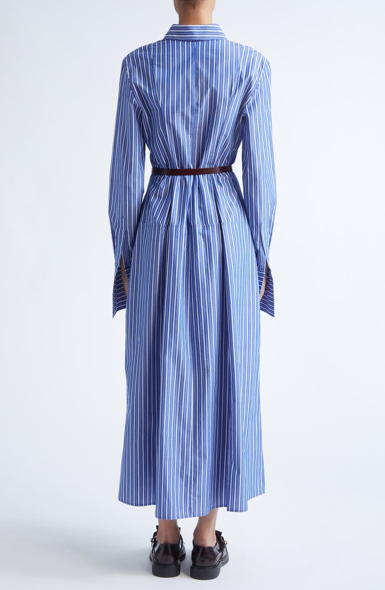 Brandon Maxwell The Sammy Stripe Cotton Shirtdress, Alternate, color, Navy Stripe