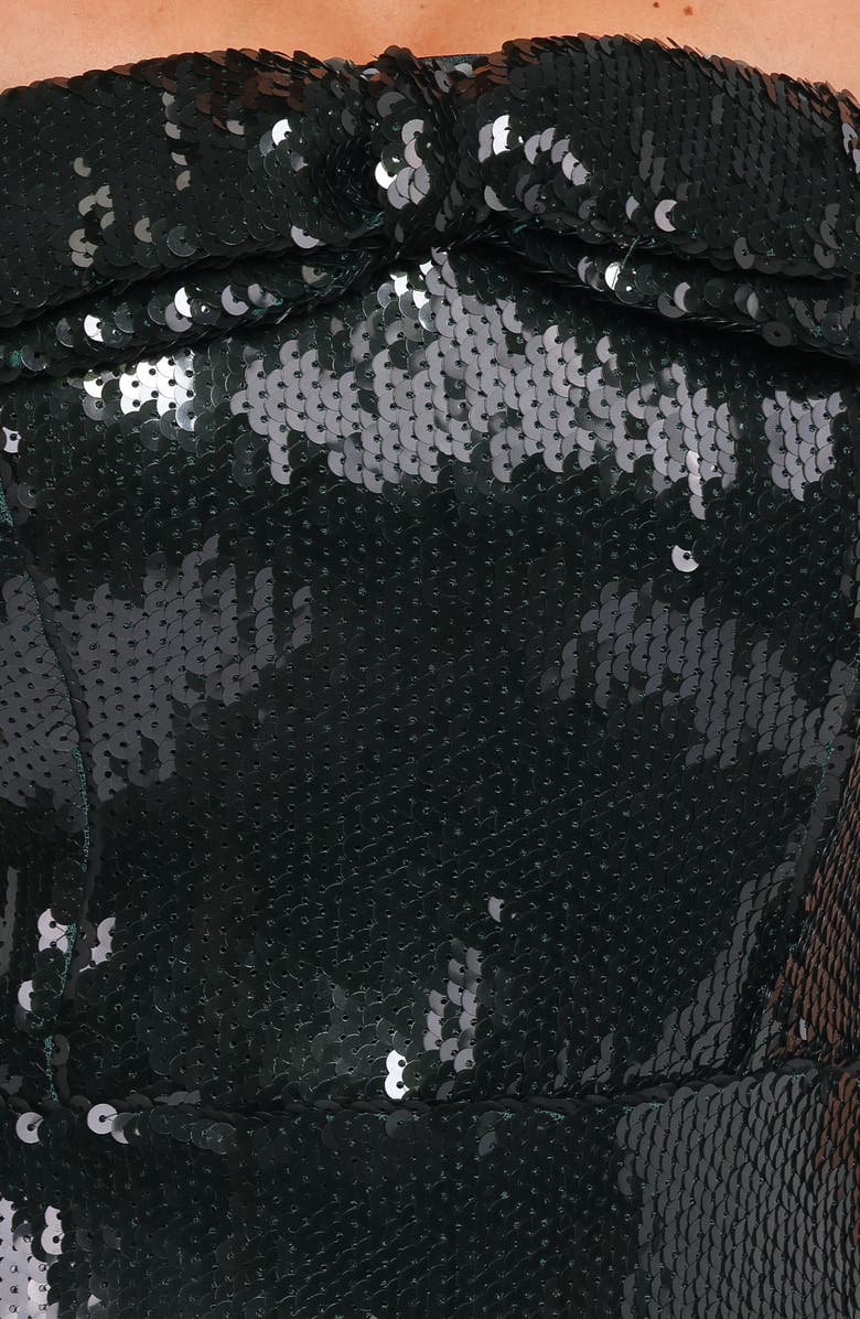 Petal & Pup Sadie Bow Sequin Strapless Mini Dress, Alternate, color, Green Sequin