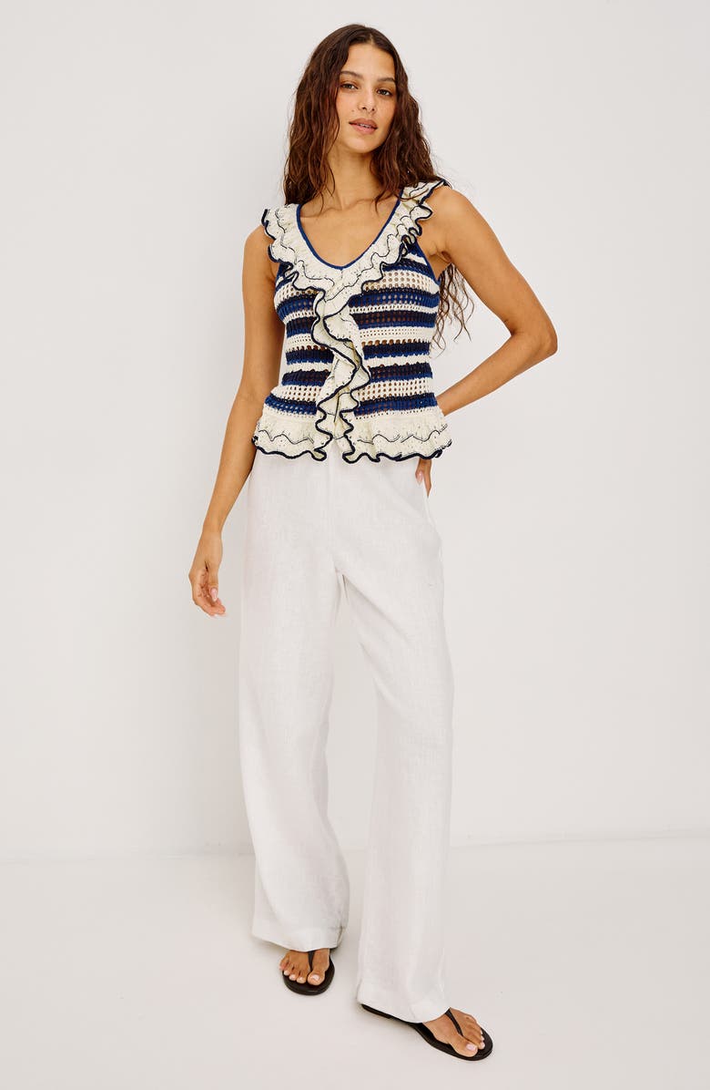 Rails Luci Ruffle Trim Knit Tank, Alternate, color, Crete Stripe