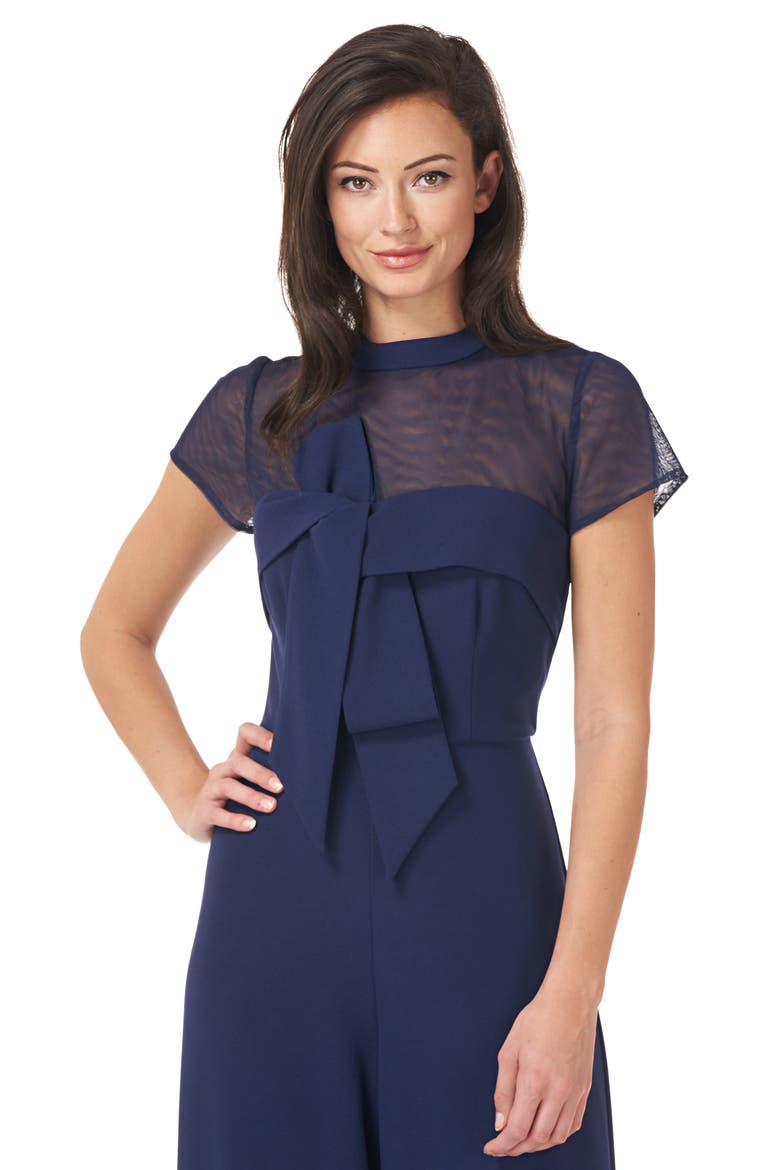 Stretch Crepe Jumpsuit, Alternate, color, NAVY