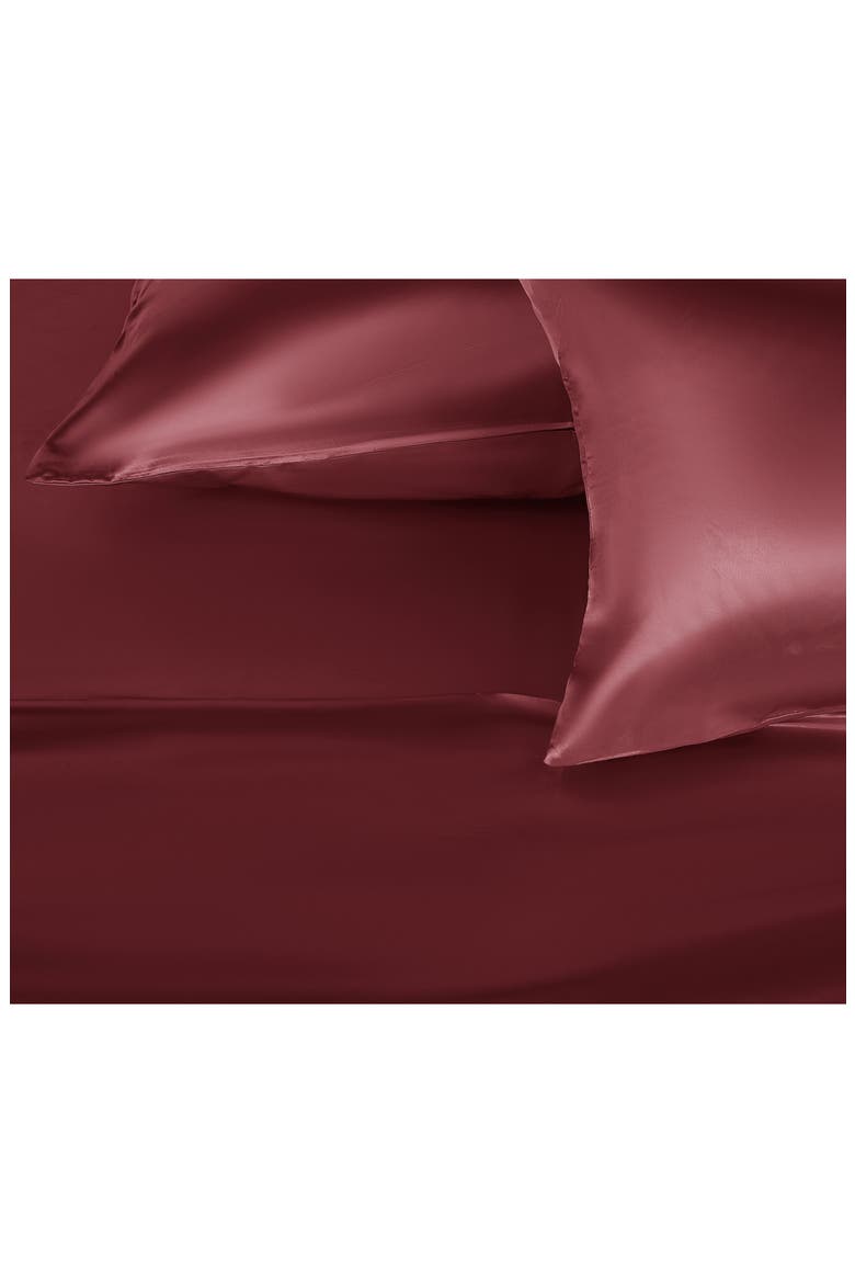 Elegance Satin Sheet Set, Alternate, color, MERLOT