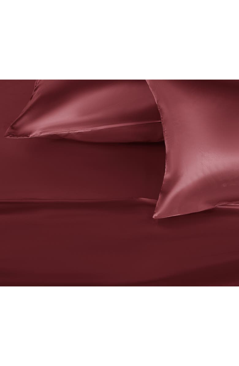 Martex Elegance Satin Sheet Set, Alternate, color, Merlot