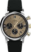Timex® Marlin Chronograph Leather Strap Watch, 40mm