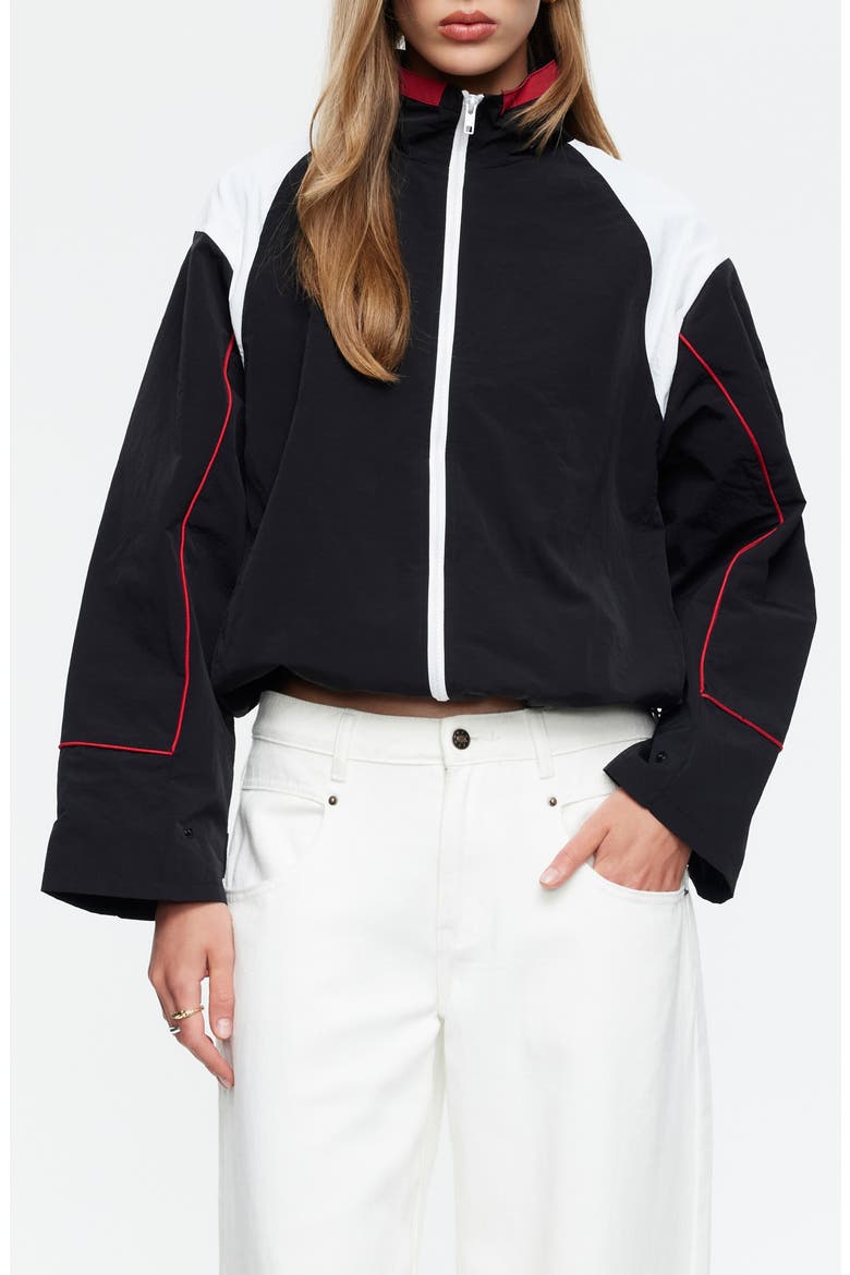Shoreline Colorblock Windbreaker Jacket, Main, color, NOIR