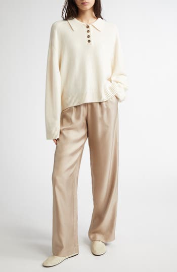 LOULOU DE SAISON Alera Silk Straight Leg Pants | Nordstrom