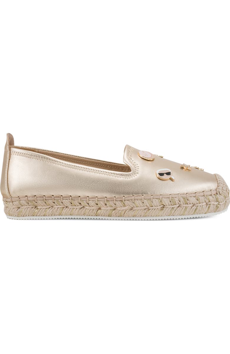KARL LAGERFELD PARIS Michaela Macaron Espadrille Flat, Alternate, color, White Gold