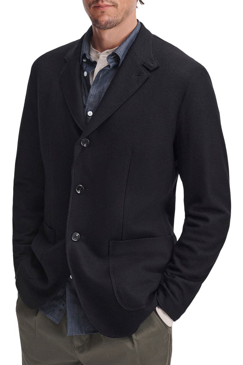 Becker Wool Blend Knit Sport Coat, Alternate, color, BLACK