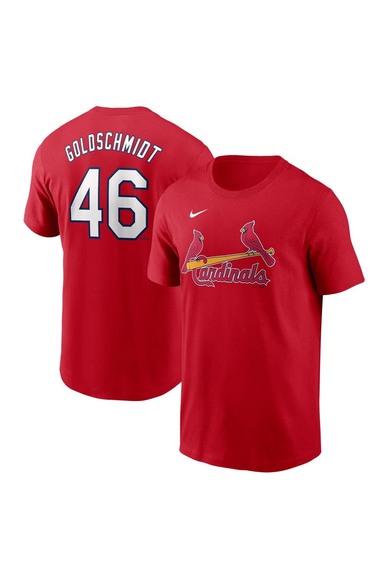 Men's Nike Paul Goldschmidt Red St. Louis Cardinals Fuse Name & Number T-Shirt, Alternate, color, Red