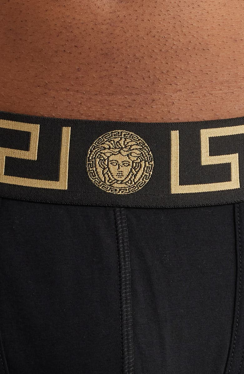 Versace Grecca Band Boxer Briefs, Alternate, color, Black