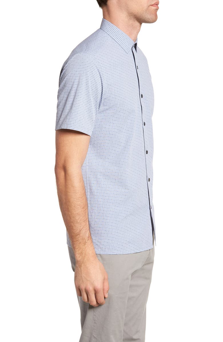 Theory Murray Trim Fit Check Short Sleeve Sport Shirt, Alternate, color,