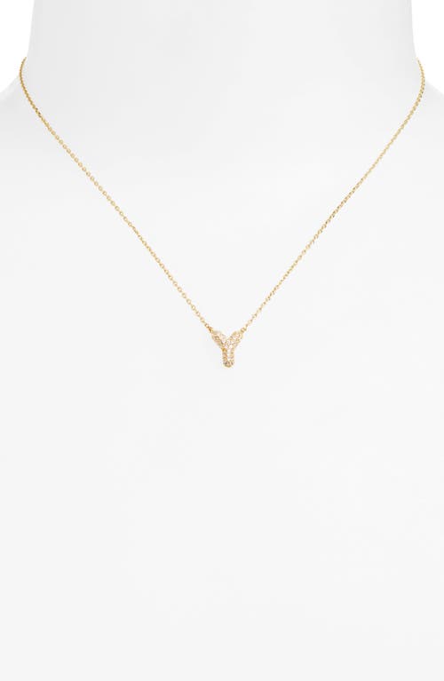 Leith Cubic Zirconia Initial Pendant Necklace In Y- Clear- Gold