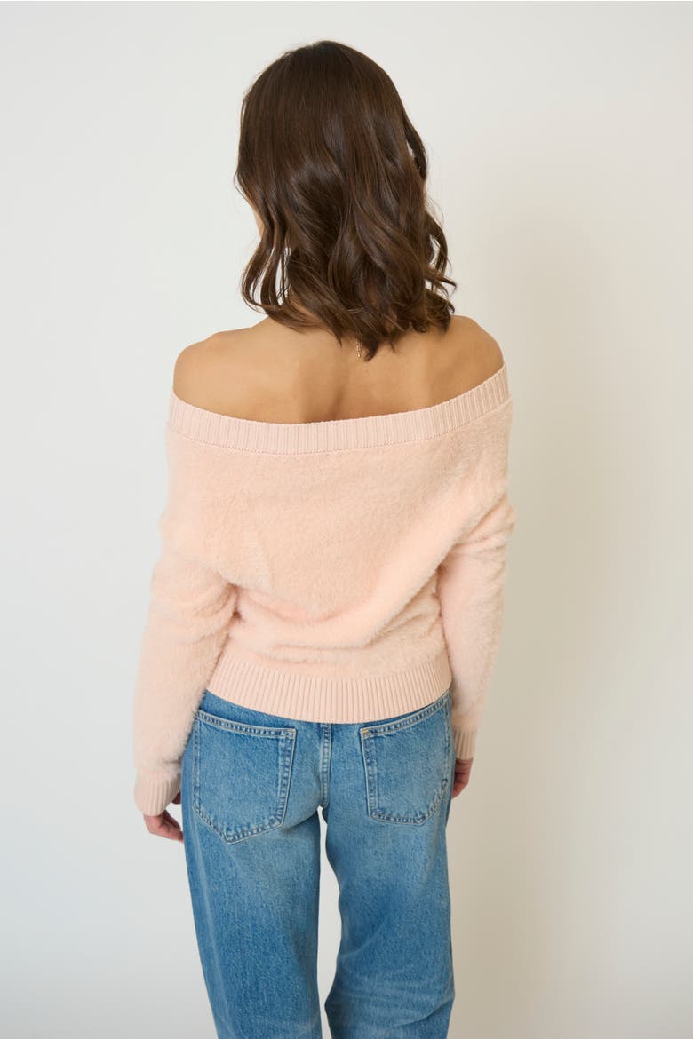 Roman Eyelash Off Shoulder, Alternate, color, Blush