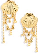Madewell Shell Stacked Chain Stud Earrings