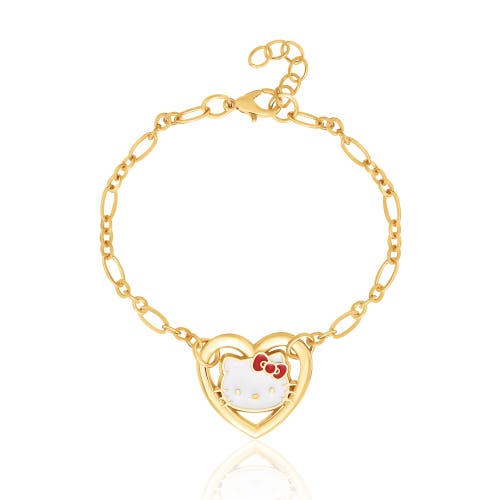 Hello Kitty Heart Link Bracelet In Gold