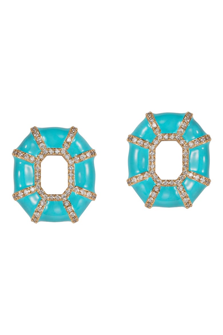 Grab 'n' Go Diamond Enamel Drop Earrings, Main, color, BLUE