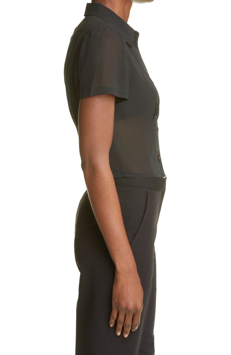 Club Monaco Short Sleeve Silk Blouse, Alternate, color, 