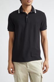 Moncler Logo Patch Tipped Cotton Piqué Polo