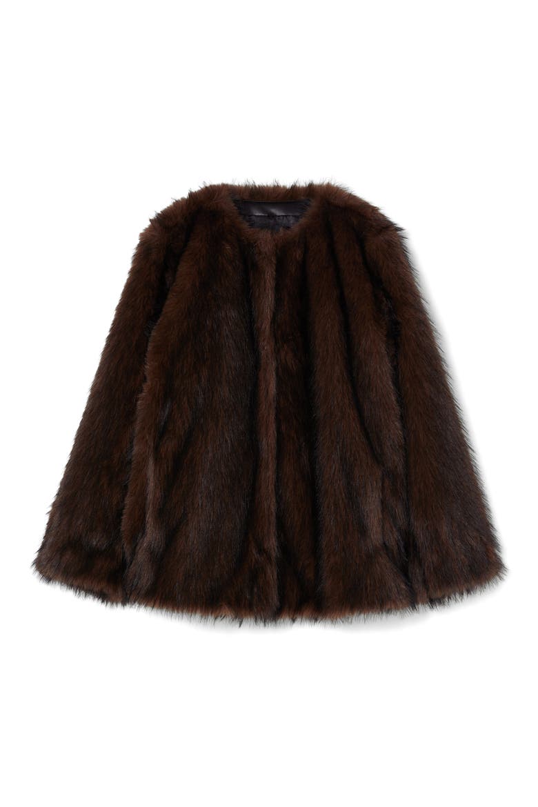 Eccesso Faux Fur Coat, Alternate, color, CHOCOLATE