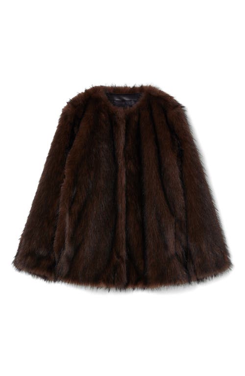 Marina Rinaldi Eccesso Faux Fur Coat In Brown