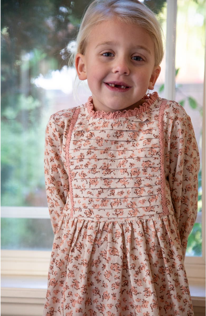 Beet World Toddler Lulu Dress with Lace Trim, Alternate, color, Pink Heather