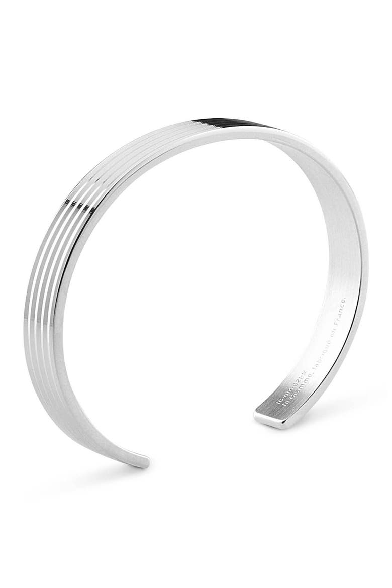 Men's 23G Sterling Silver Guilloche Ribbon Cuff Bracelet, Alternate, color, SILVER