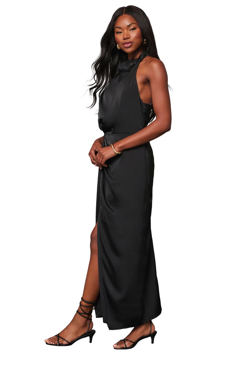 VICI Collection Jaelyn Halter Neck Satin Gown, Alternate, color, 