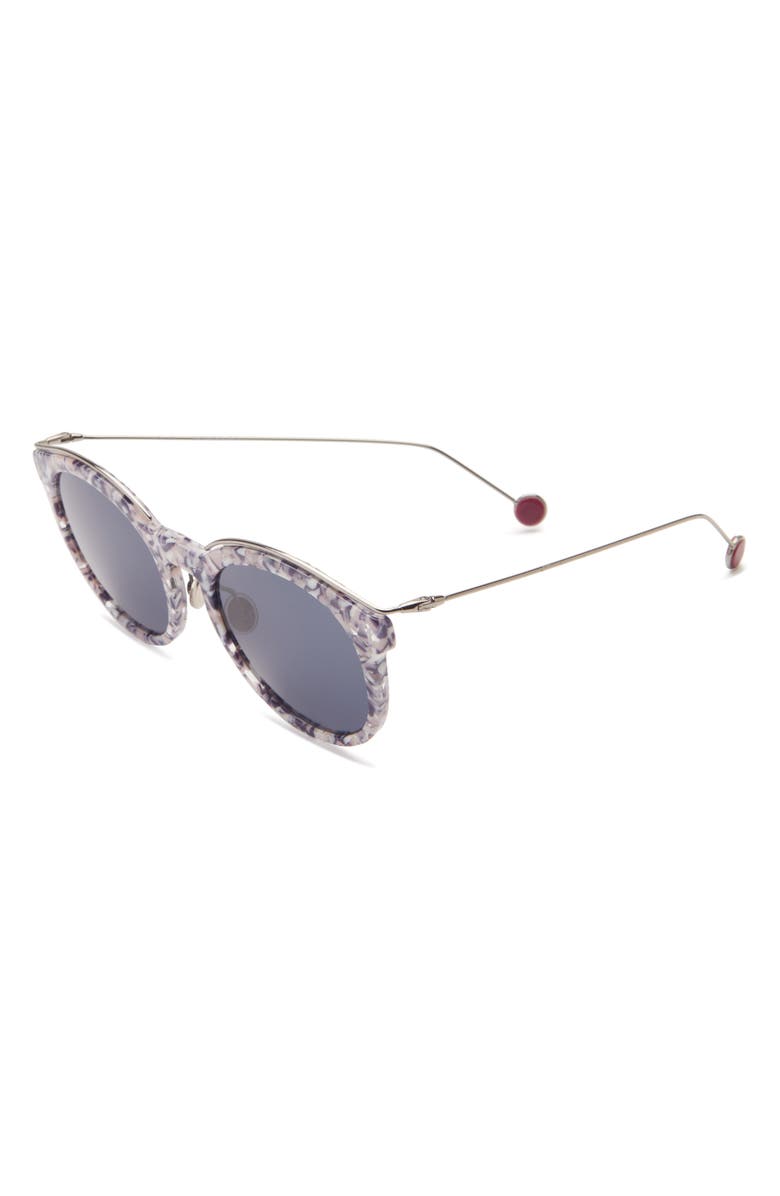 DIOR Blossom 52mm Round Sunglasses, Alternate, color, Pattern Violet