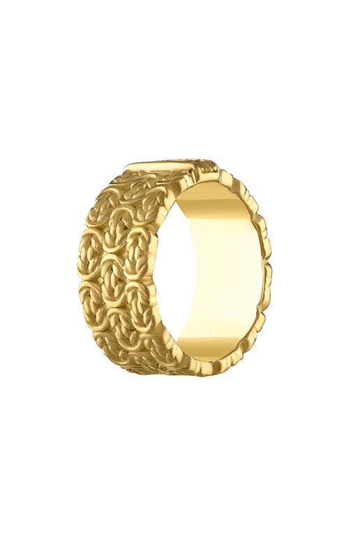 Fzn Diamond Chain Textured Band Ring In Gold