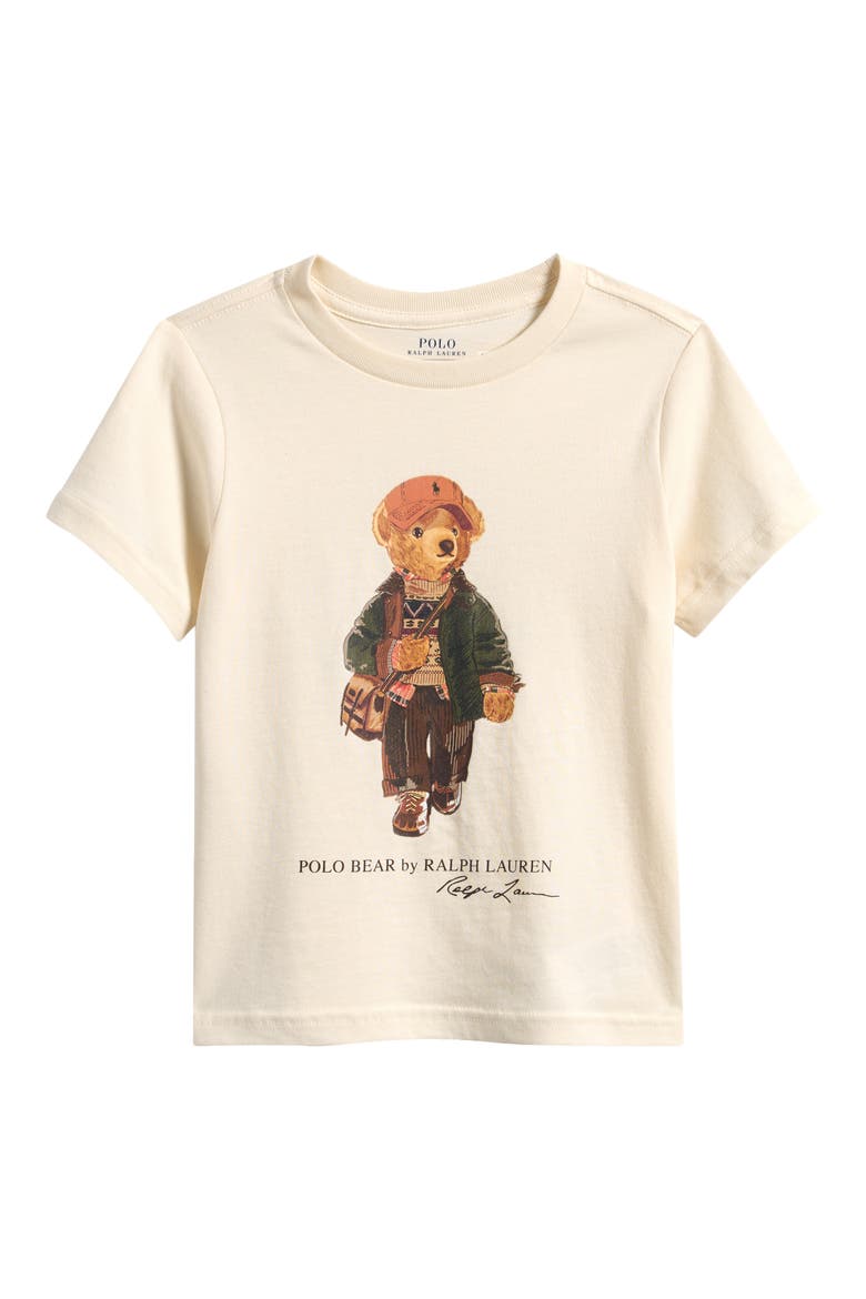 Kids' Cotton Jersey Polo Bear T-Shirt, Main, color, ESTATECRM