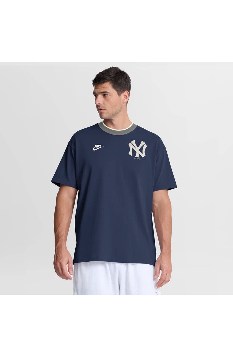 Nike Men's Nike Navy New York Yankees Cooperstown Collection Ringer T-Shirt, Main, color, Navy
