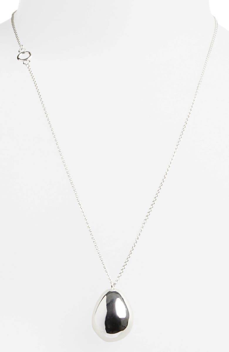 All Blues Quail Eggshell Half Silver Pendant Necklace, Alternate, color, 