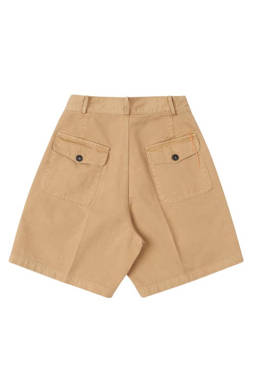 Fortela Jillian Canvas Cotton Shorts In Brown