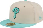 New Era Men's New Era Light Beige/Turquoise Philadelphia Phillies Two-Tone Color Pack 59FIFTY Fitted Hat