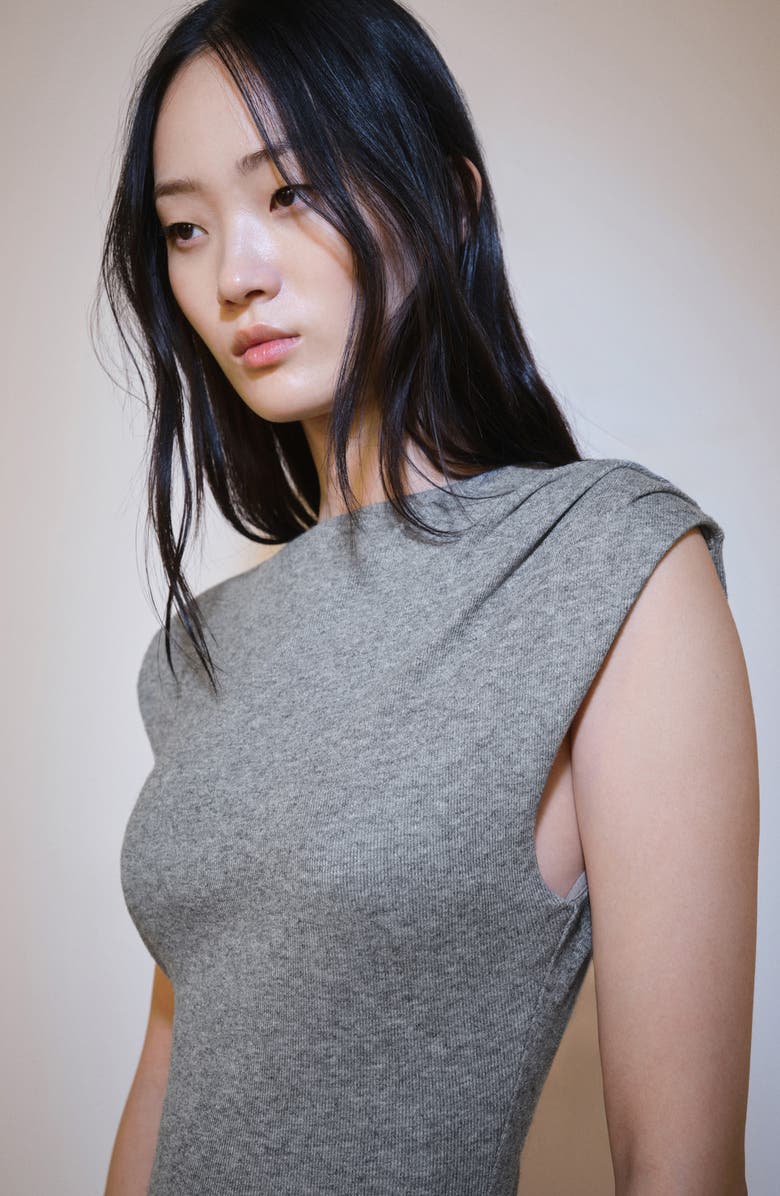 MANGO Structured Shoulder Midi Sweater Dress, Alternate, color, 