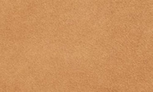 Lk Bennett Aria Curve Flap Suede Clutch In Trench