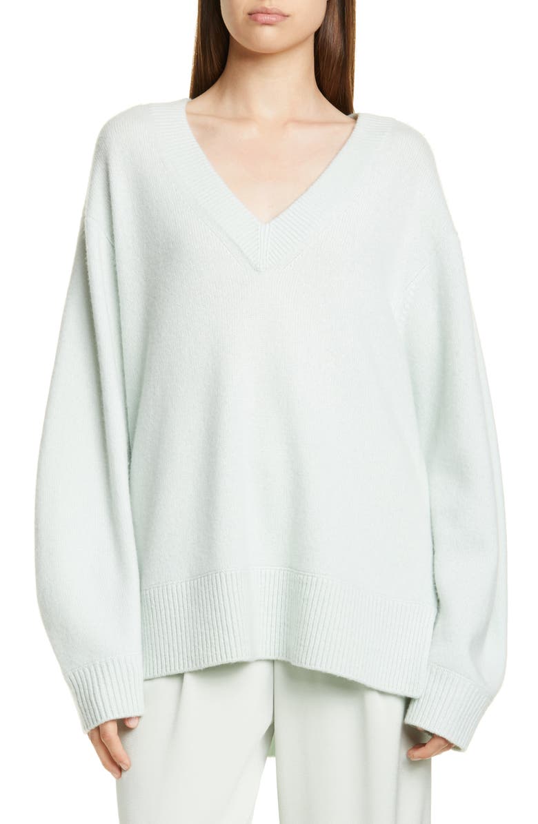 Vince V-Neck Cashmere Tunic Sweater, Main, color, 