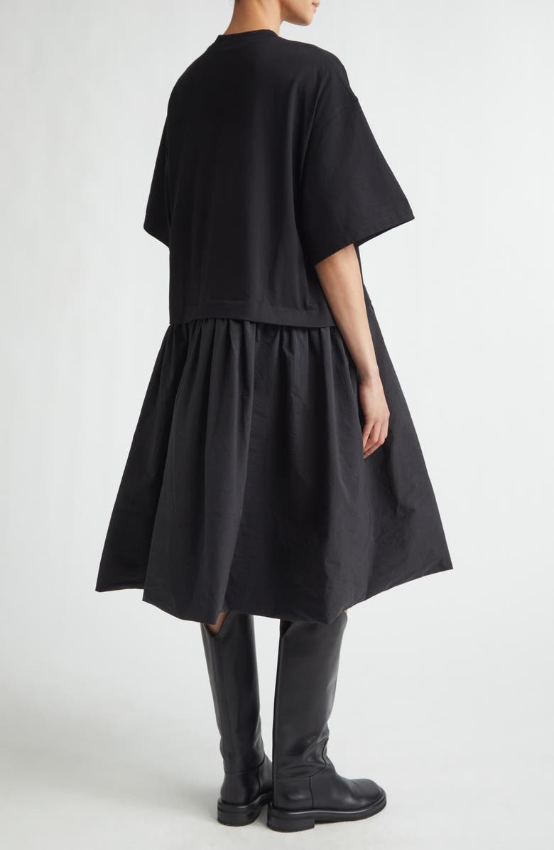 MELITTA BAUMEISTER Combo Jersey & Poplin T-Shirt Dress, Alternate, color, Black