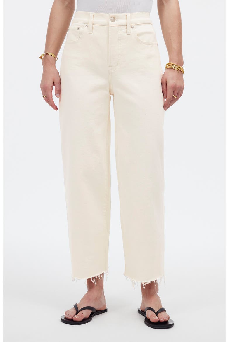 The Perfect Vintage Raw Hem High Waist Crop Wide Leg Jeans, Main, color, VINTAGE CANVAS
