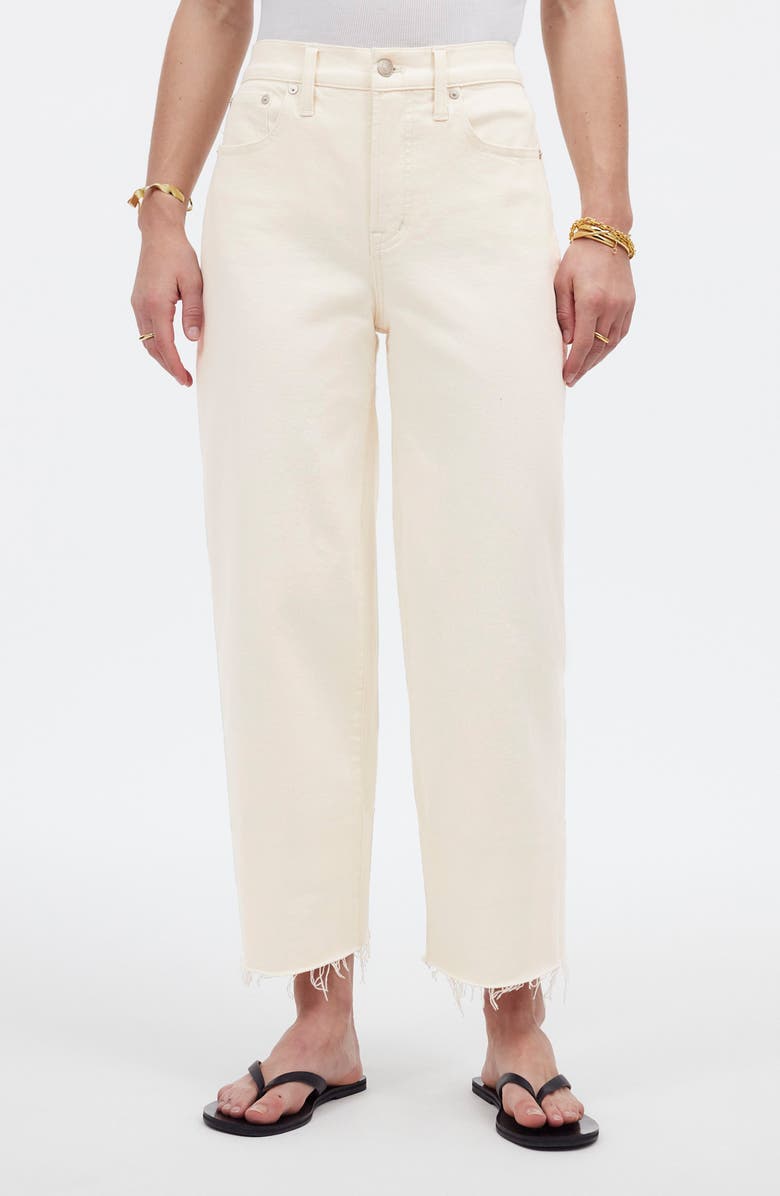 Madewell The Perfect Vintage Raw Hem High Waist Crop Wide Leg Jeans, Main, color, 