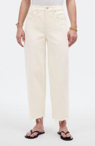 Madewell The Perfect Vintage Raw Hem High Waist Crop Wide Leg Jeans