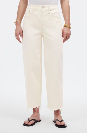 Madewell The Perfect Vintage Raw Hem High Waist Crop Wide Leg Jeans In Vintage Canvas