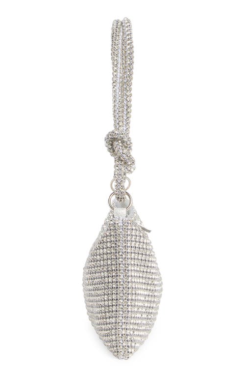 Jessica Mcclintock Dolly Oversize Rhinestone Mesh Shoulder Bag In Silver