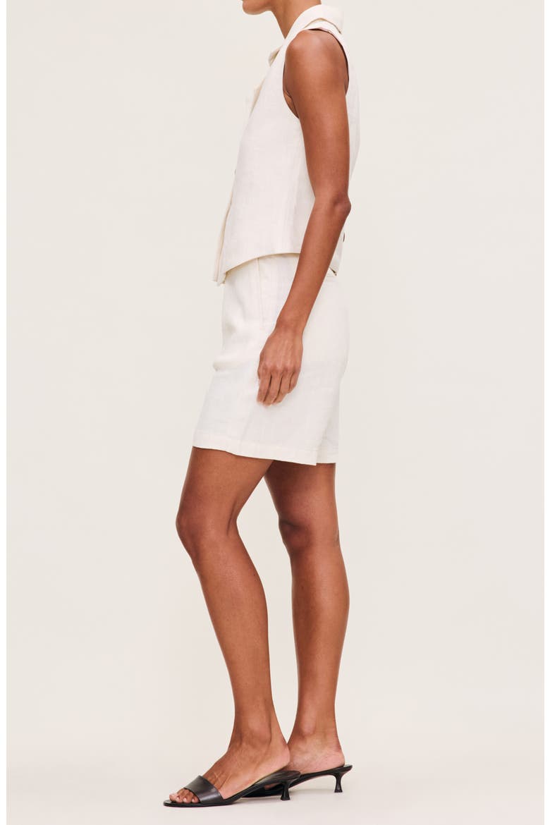 Taylor High Waist Mid Thigh Linen Trouser Shorts, Alternate, color, FLAX LINEN