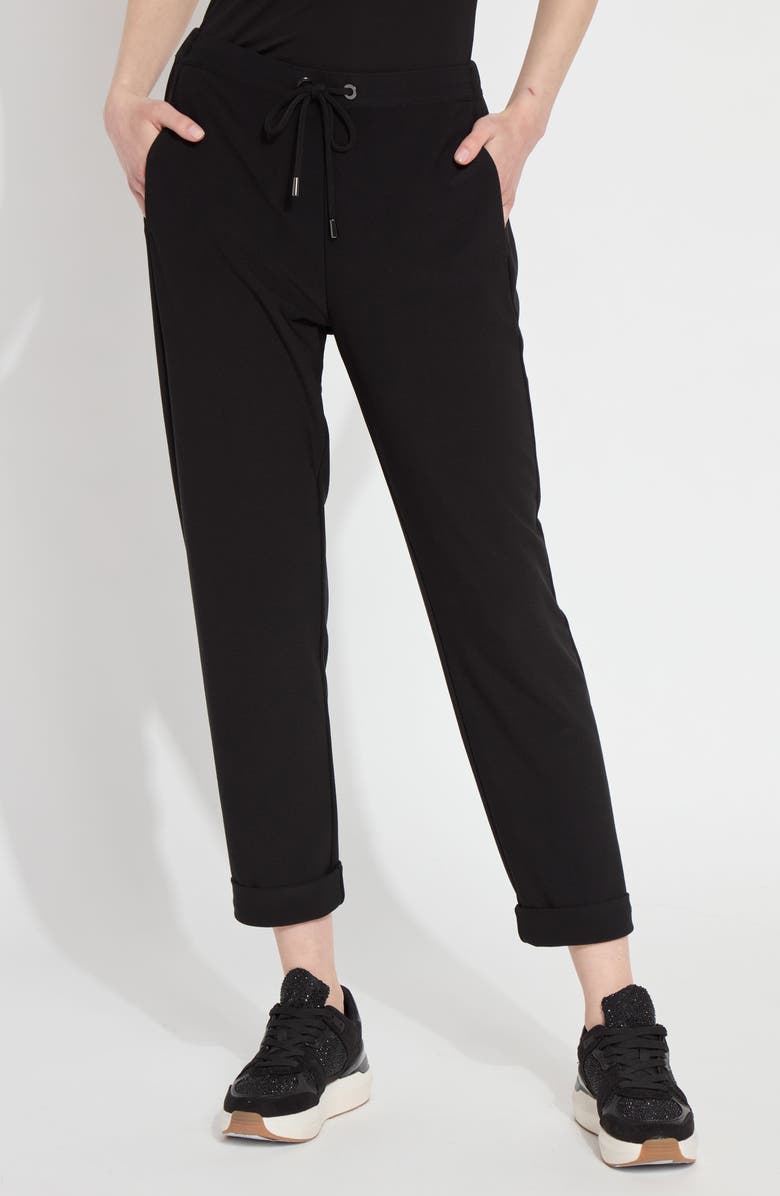 Lysse Julia Crepe Cuffed Joggers, Main, color, Black
