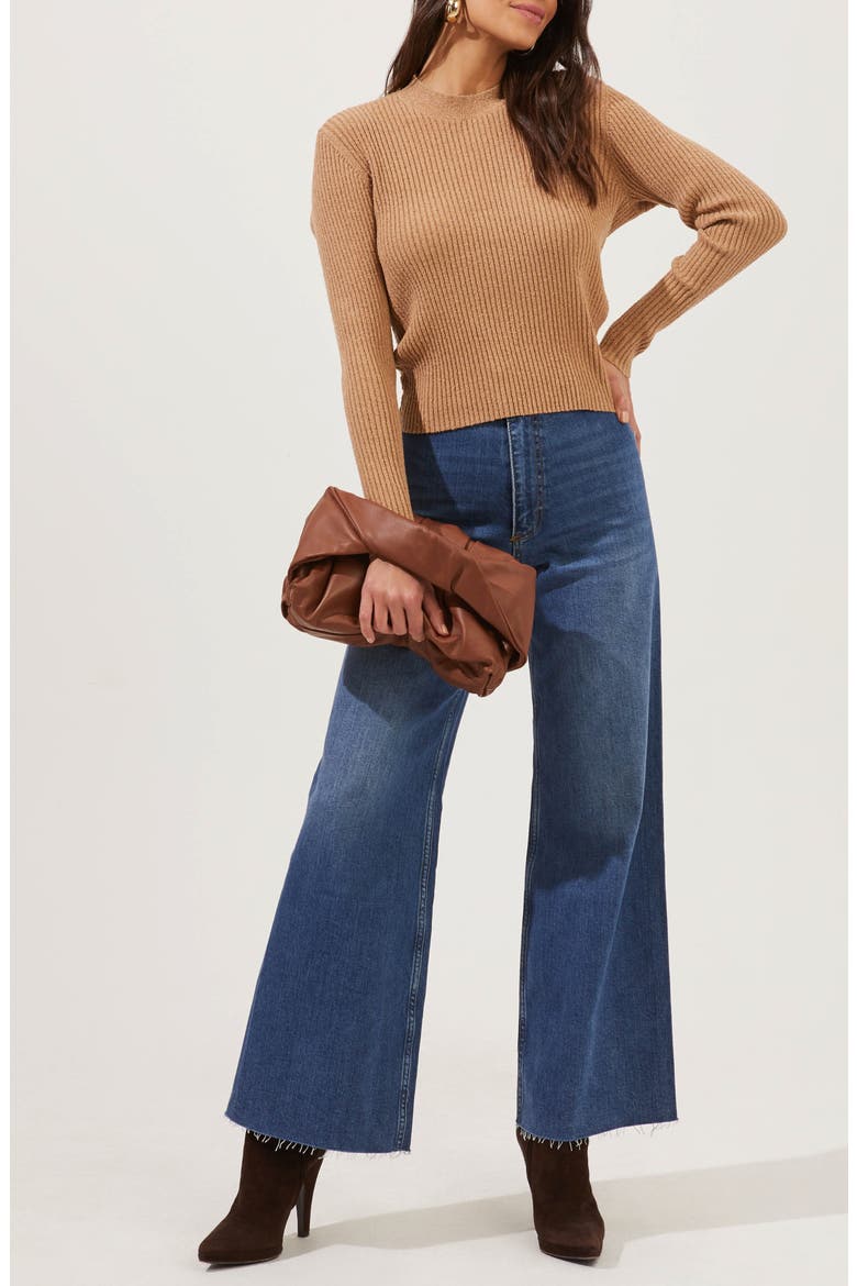 Prescott Twist Back Cutout Sweater, Alternate, color, CAMEL