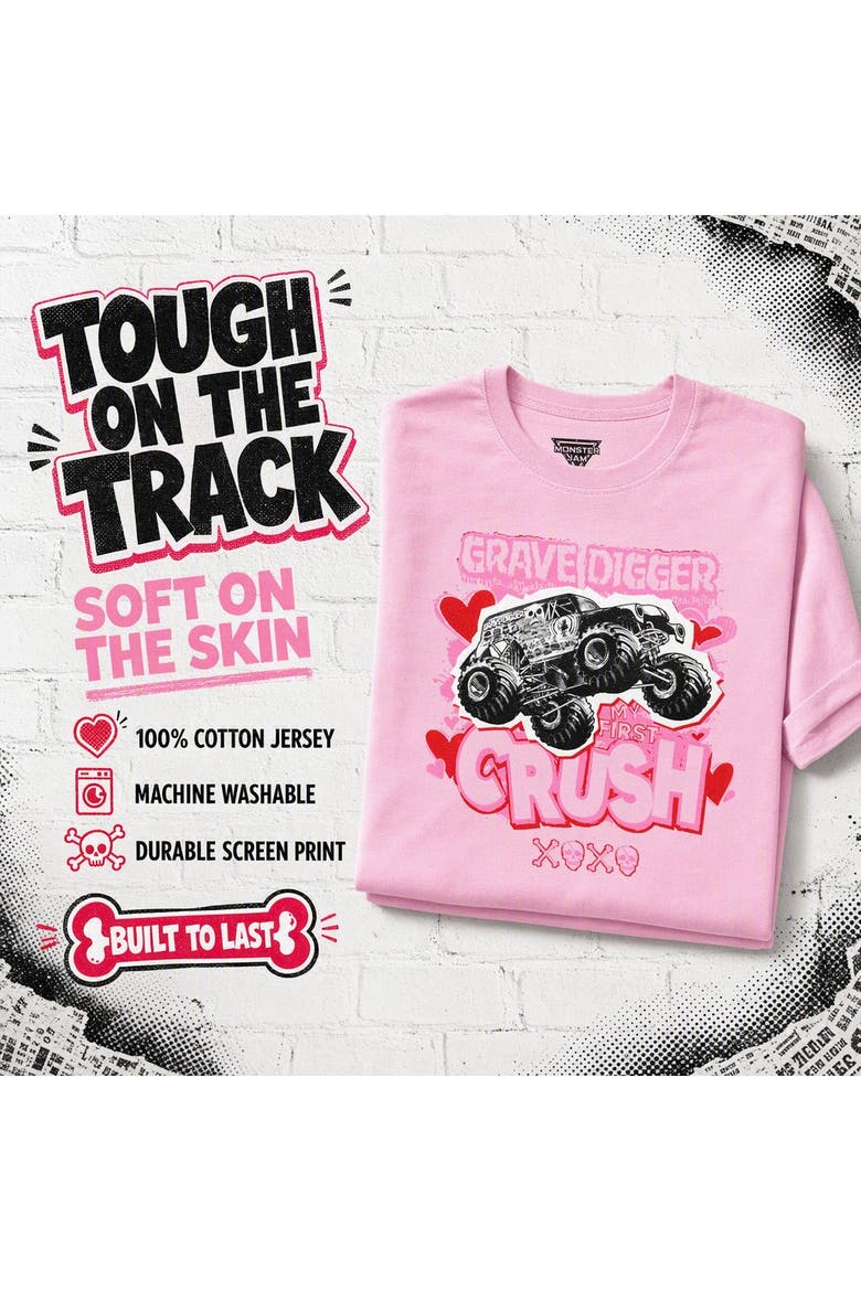 Holiday Short Sleeve Tee, Alternate, color, Grave Digger Pink