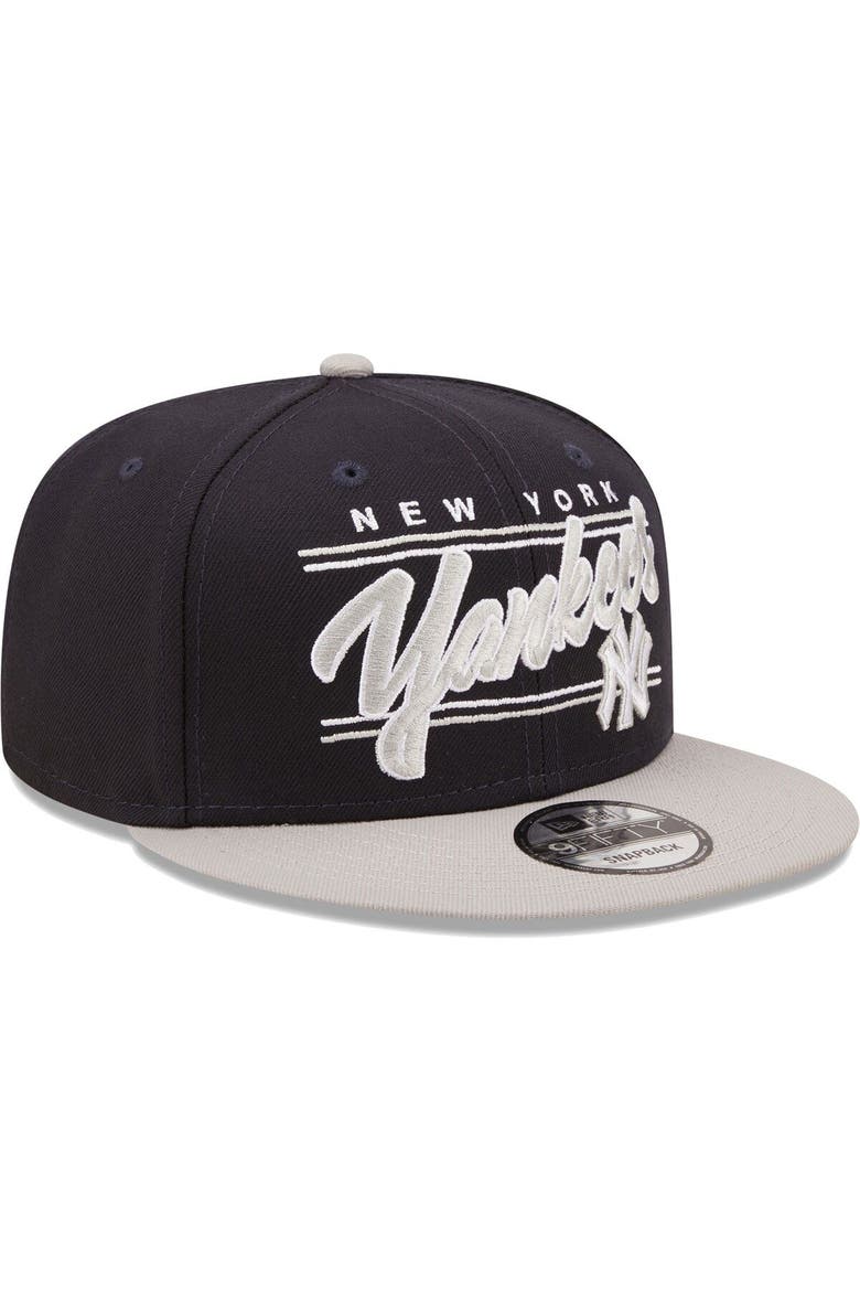 Men's New Era Navy/Gray New York Yankees Team Script 9FIFTY Adjustable Snapback Hat, Alternate, color, Navy